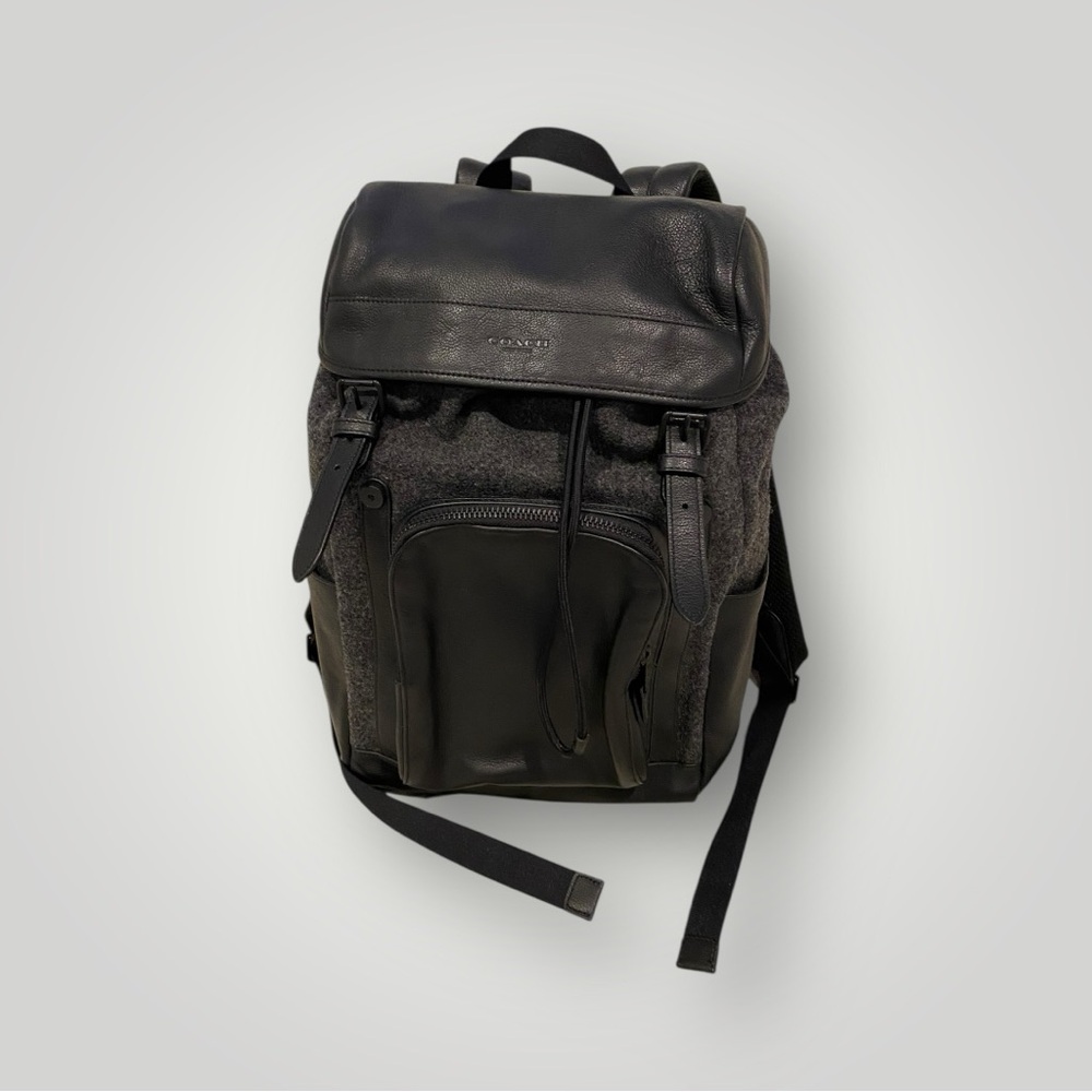 🎁 New Coach men’s leather and wool backpack travel bag the best Valentines gift